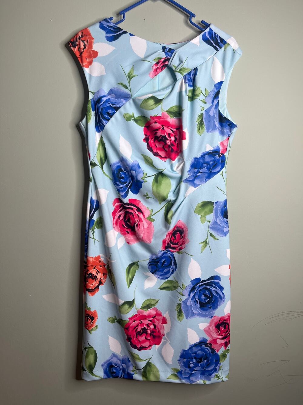 Shelby and Palmer Blue Floral Sleeveless Dress Size 14